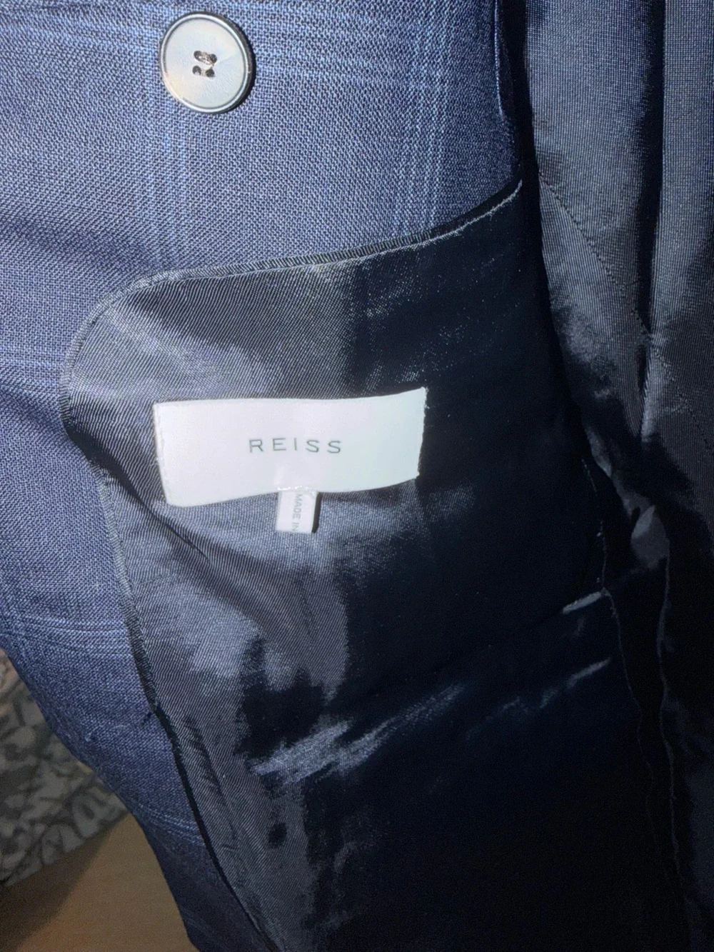 Reiss Men's Navy Windowpane Sport Coat